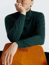 Pull col roulé vert fonce - IZAC