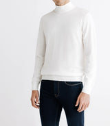 Pull en laine mérinos col cheminée écru - IZAC