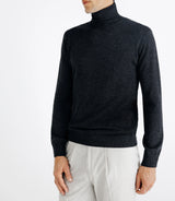 Pull col roulé en laine mérinos anthracite - IZAC