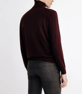 Pull col roulé en laine mérinos bordeaux - IZAC