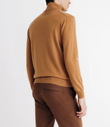 Pull col roulé en laine mérinos camel - IZAC