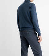 Pull col roulé en laine mérinos indigo - IZAC
