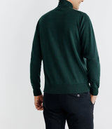 Pull col roulé en laine mérinos vert - IZAC