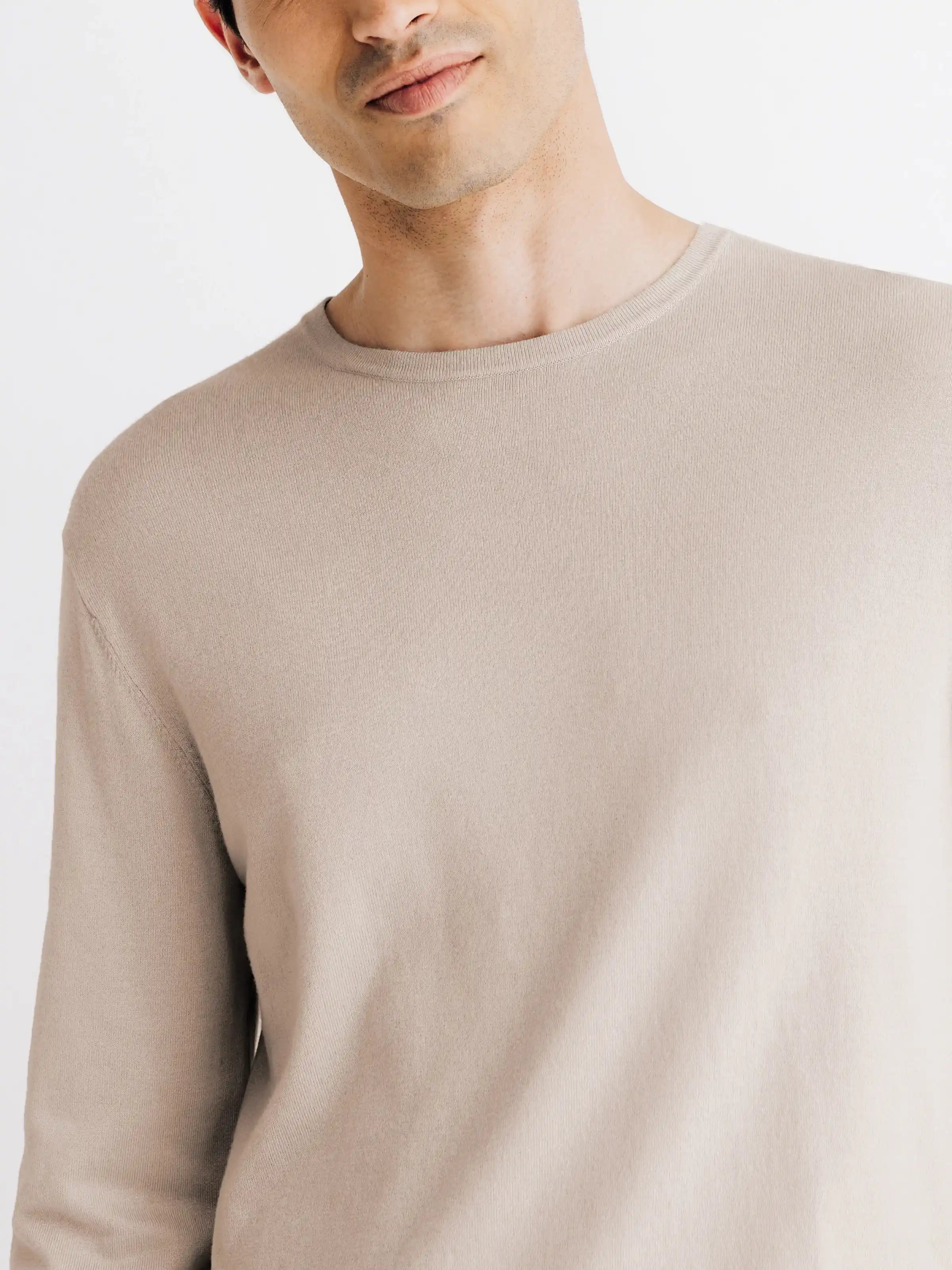 Pull col rond beige - IZAC