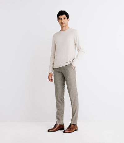 Pull col roulé en laine mérinos beige - IZAC