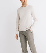 Pull col rond en maille beige - IZAC