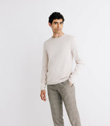 Pull col roulé en laine mérinos beige - IZAC