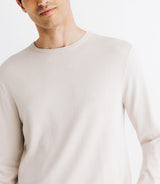 Pull col rond en maille beige - IZAC