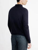 Pull col zippé en maille marine - IZAC