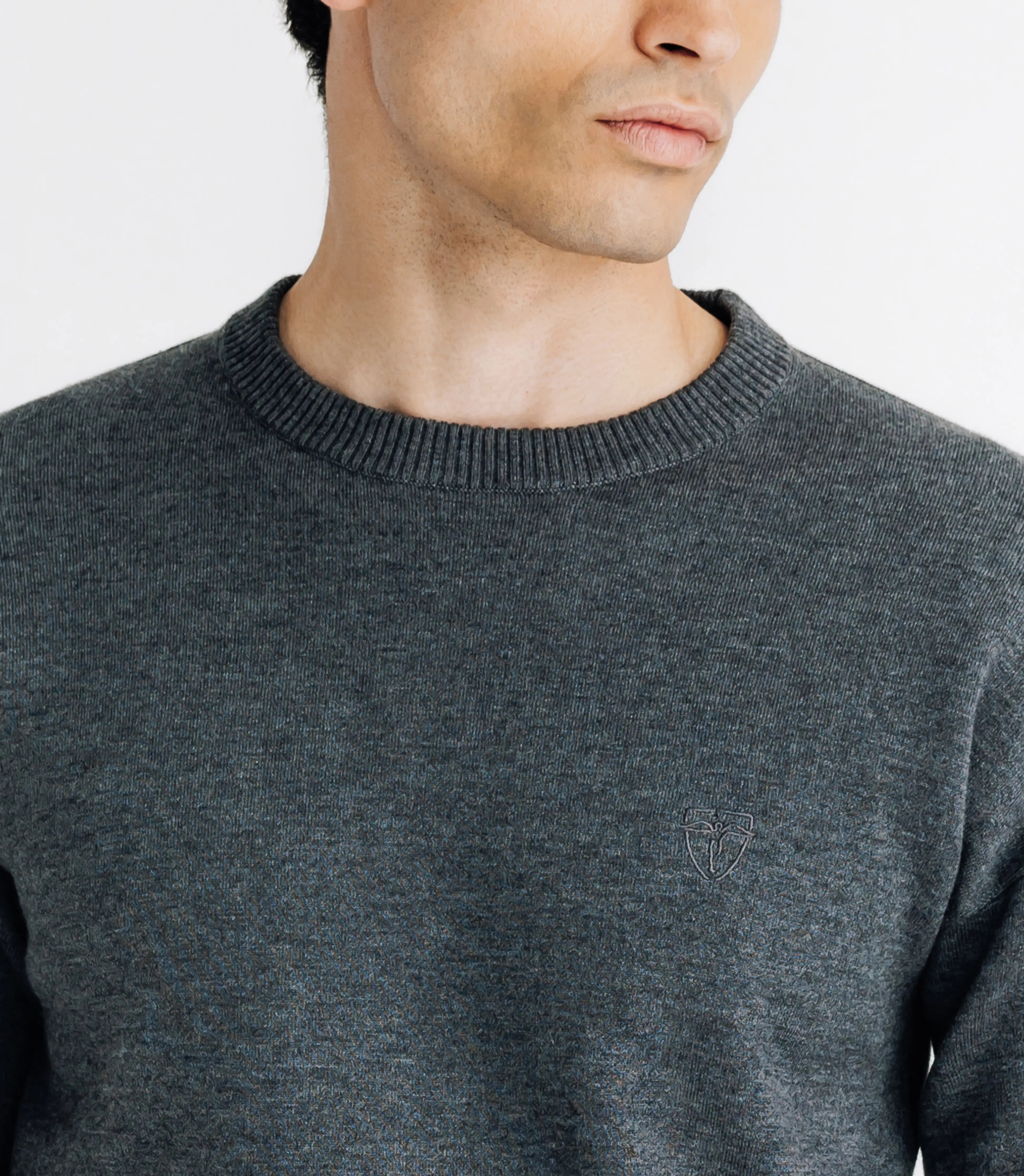 Pull sweat col rond anthracite - IZAC