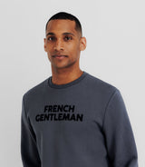 Pull sweat avec broderie anthracite - IZAC