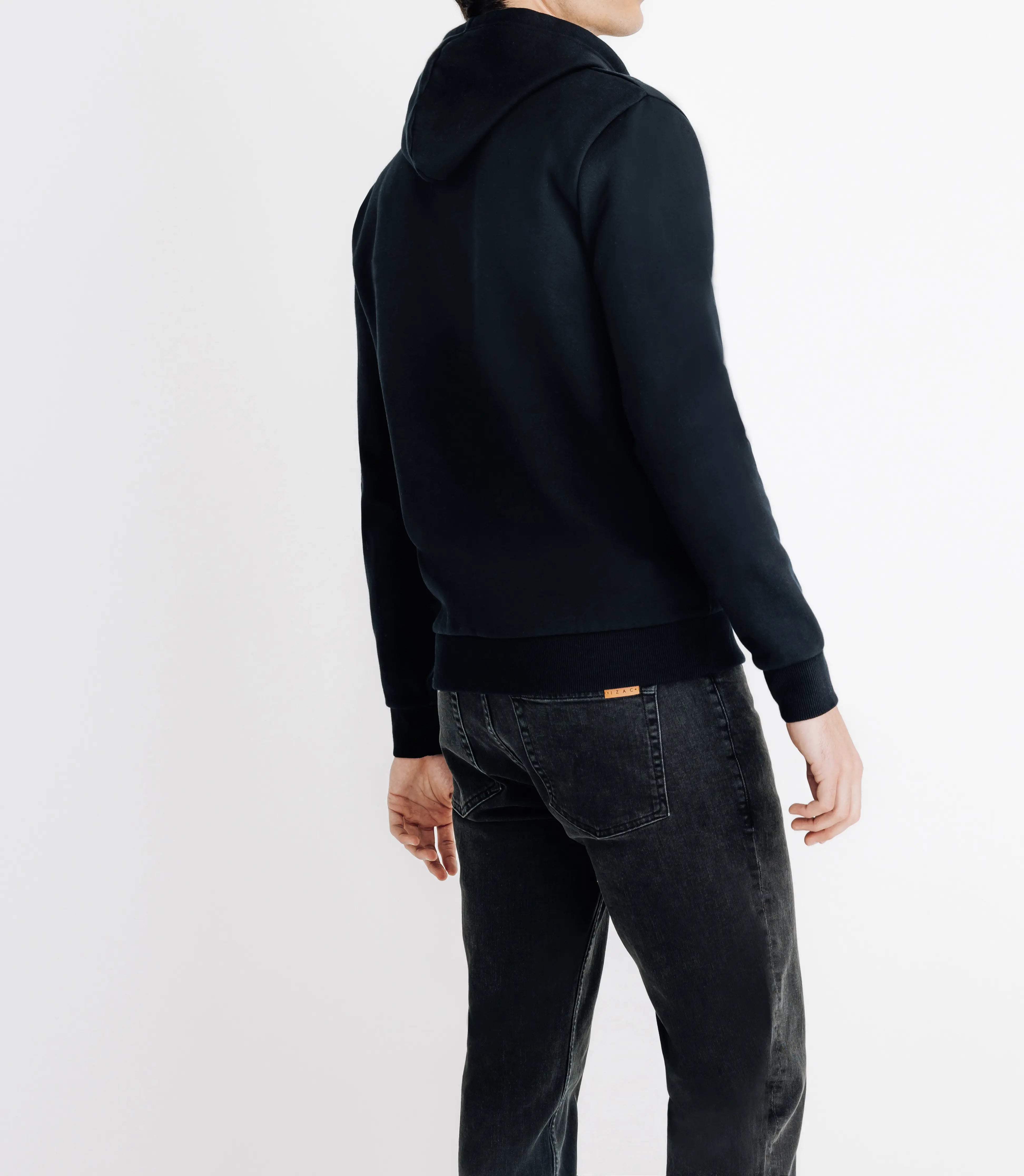 Pull gilet à capuche noir - IZAC