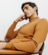 Pull col montant demi zippé camel foncé - IZAC