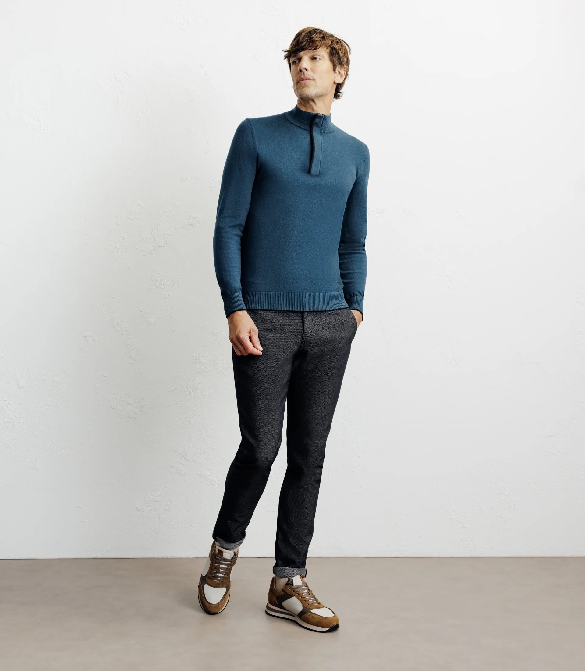 Pull col montant demi zippé canard - IZAC