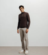 Pull col montant demi zippé marron - IZAC