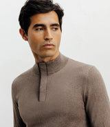 Pull col montant demi zippé taupe - IZAC