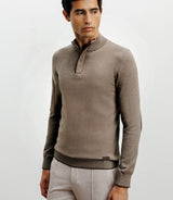 Pull col montant demi zippé taupe - IZAC