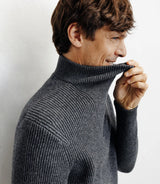 Pull en laine col camionneur anthracite - IZAC