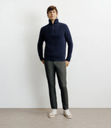 Pull en laine col camionneur marine - IZAC