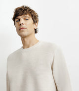 Pull col rond jeux de points beige - IZAC