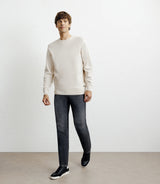 Pull col rond jeux de points beige - IZAC