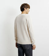 Pull col rond jeux de points beige - IZAC