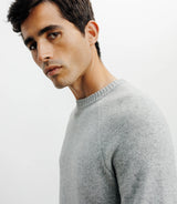 Pull en laine col rond gris chiné - IZAC