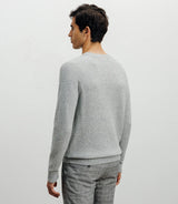Pull en laine col rond gris chiné - IZAC