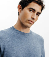 Pull en laine col rond indigo - IZAC