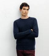 Pull en laine col rond marine - IZAC