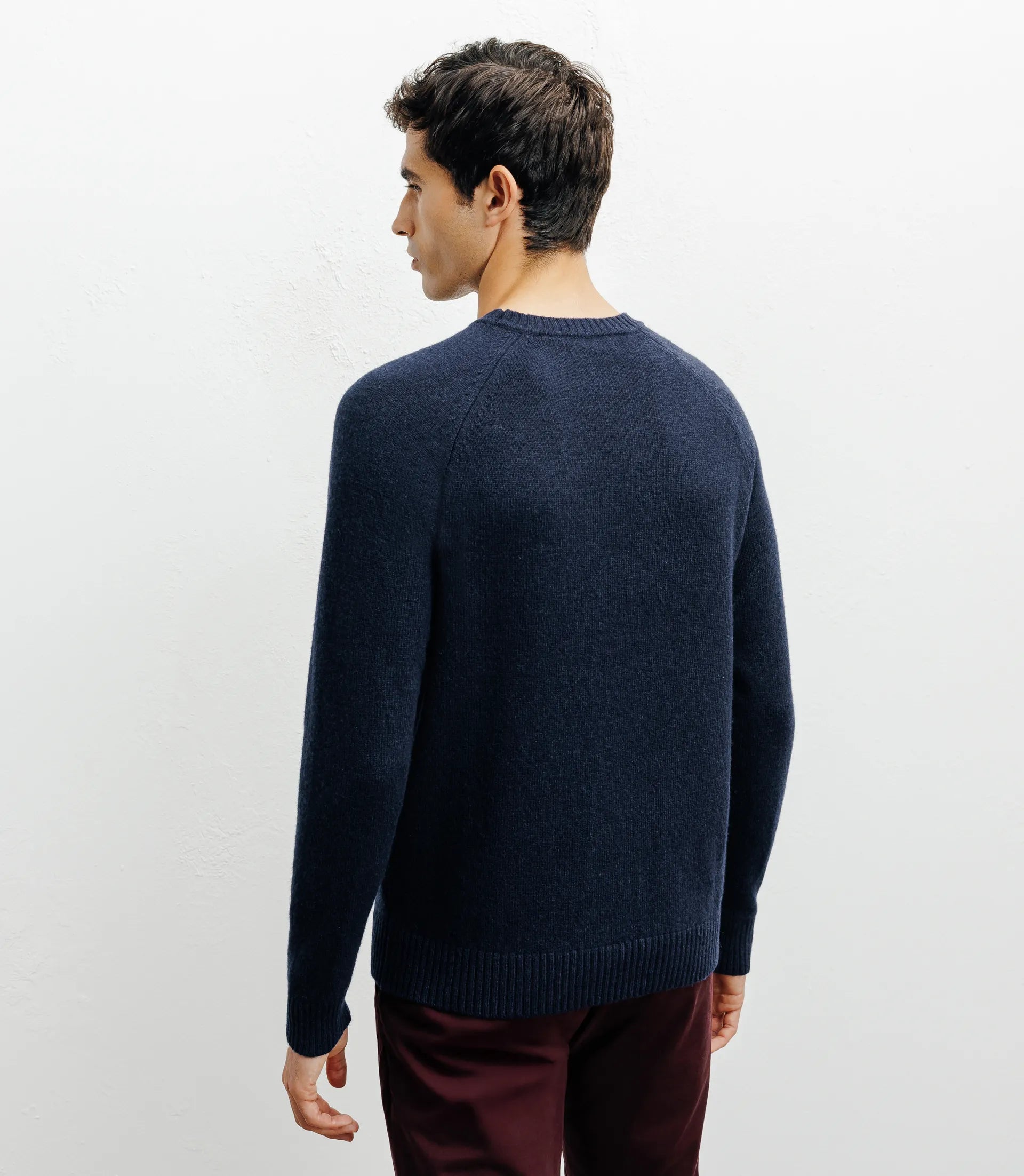 Pull en laine col rond marine - IZAC