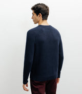 Pull en laine col rond marine - IZAC