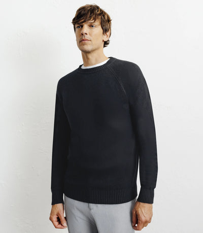 Pull en laine col rond noir - IZAC