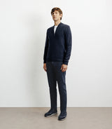 Cardigan zippé col teddy marine - IZAC