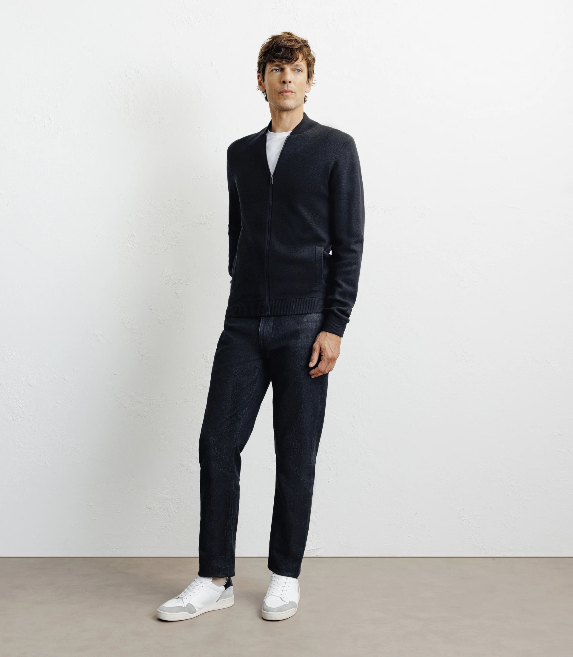 Cardigan zippé col teddy noir - IZAC