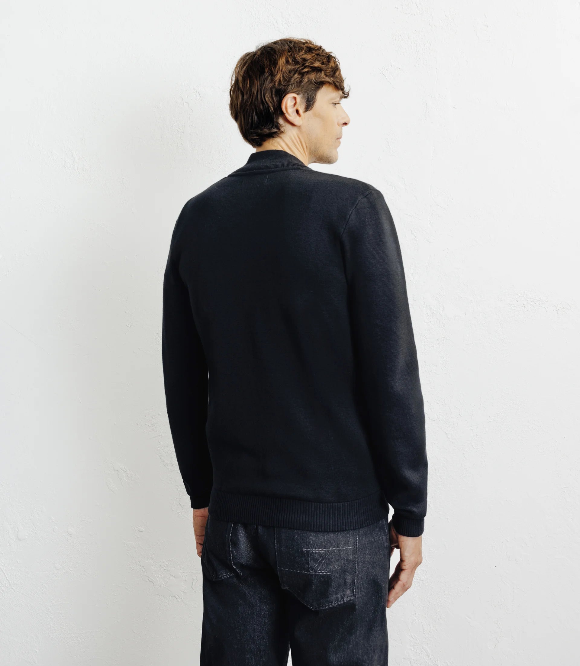 Cardigan zippé col teddy noir - IZAC