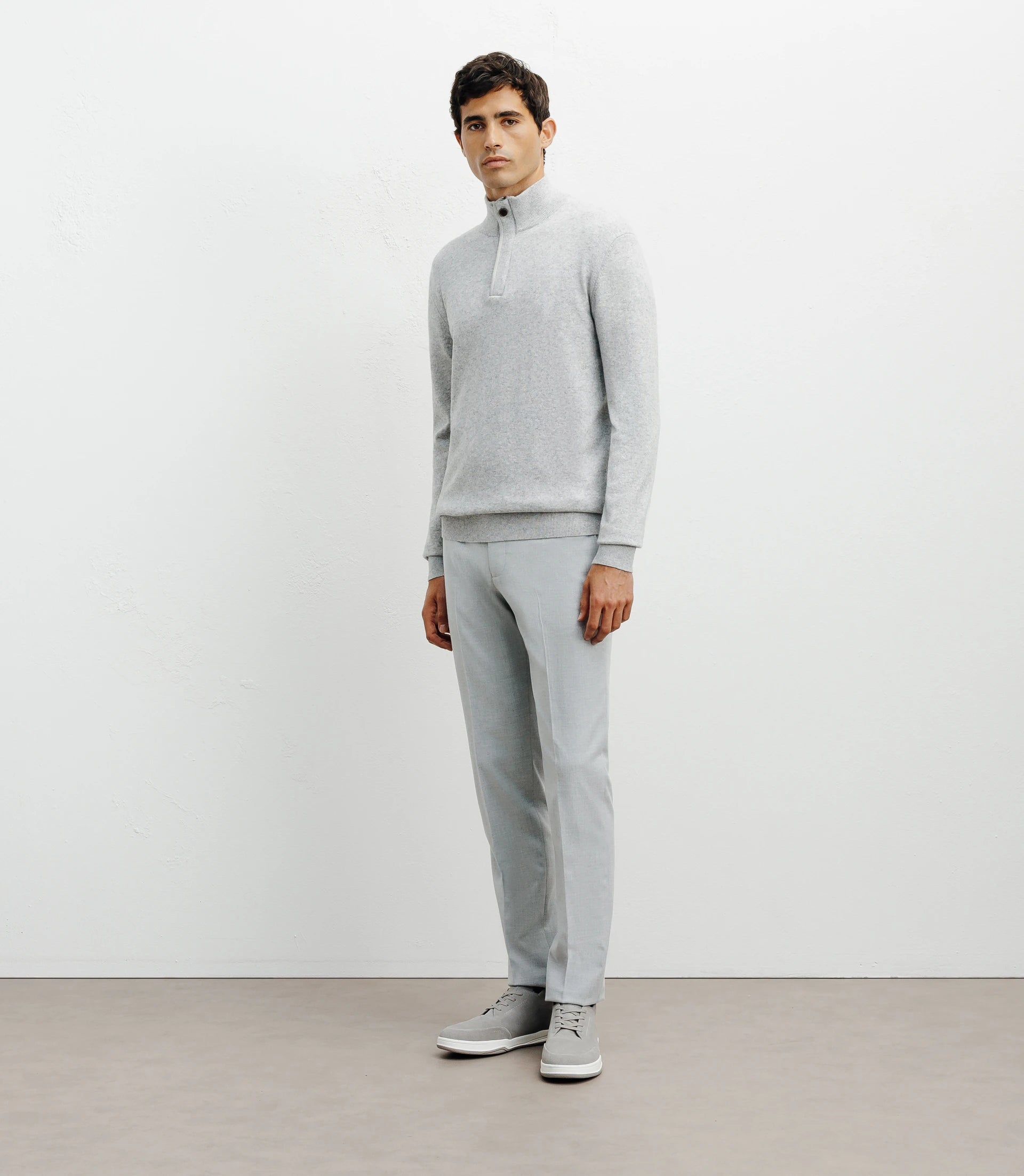 Pull col montant gris chiné - IZAC