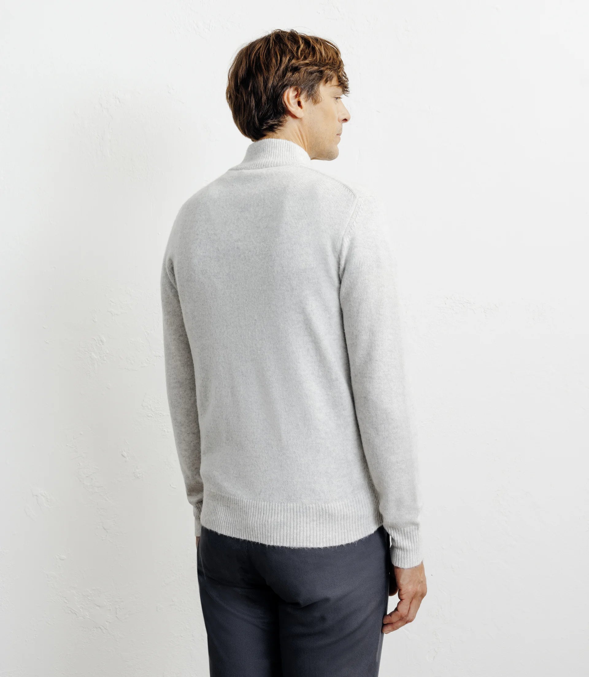 Gilet zip col montant gris chiné - IZAC