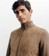 Gilet zip bi - matière chatain - IZAC