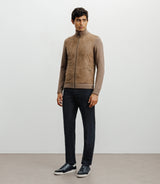 Gilet zip bi - matière chatain - IZAC