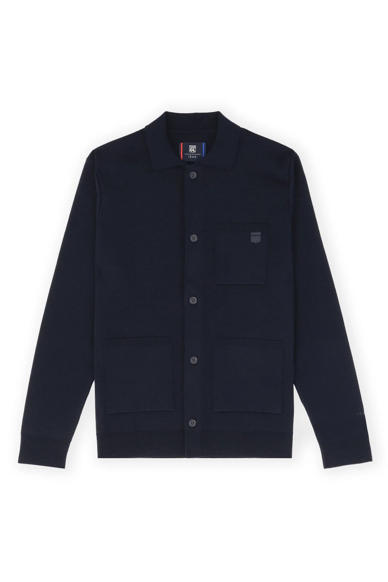 Cardigan surchemise en maille boutonné marine - IZAC