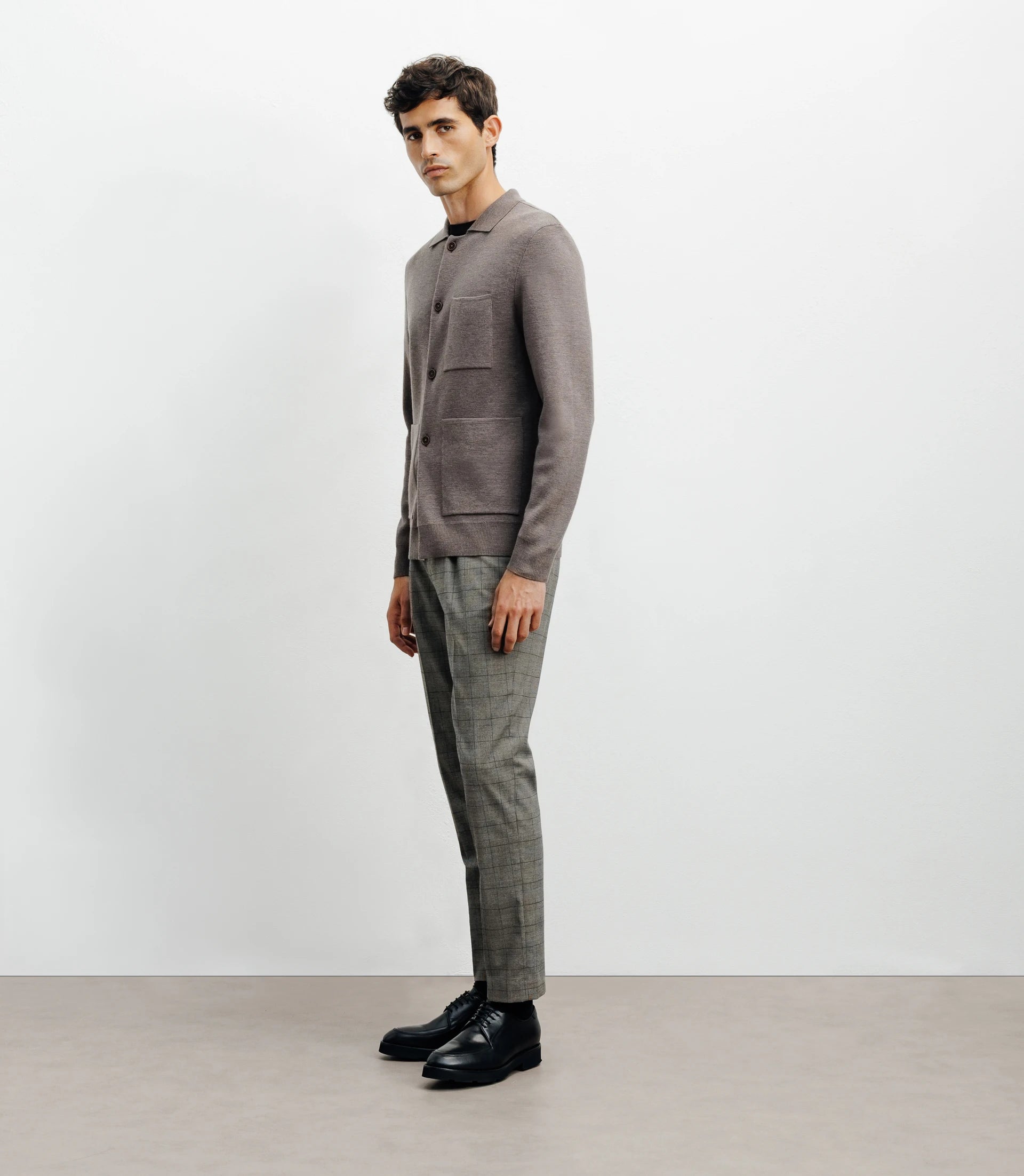 Cardigan surchemise en maille chatain - IZAC