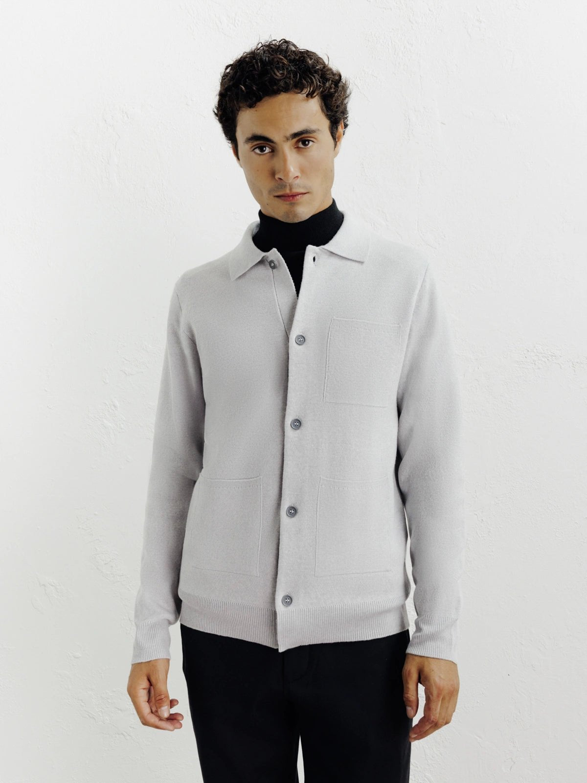 Cardigan surchemise en maille gris chine - IZAC