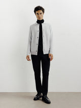 Cardigan surchemise en maille gris chine - IZAC