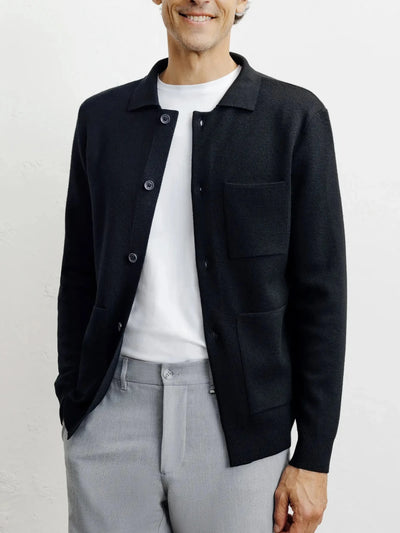 Cardigan surchemise en maille noir - IZAC