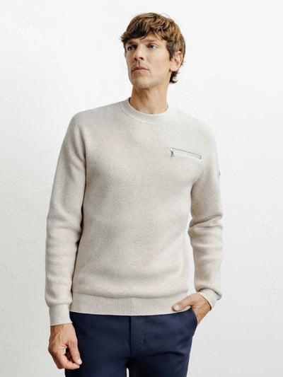 Pull col rond beige - IZAC