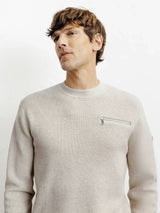 Pull col rond beige - IZAC