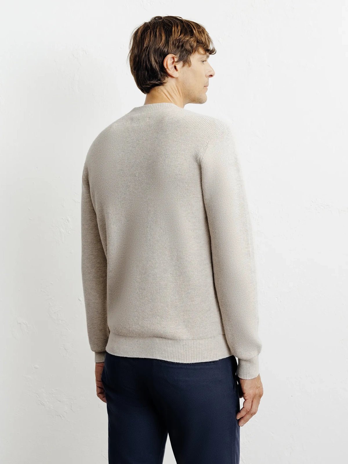 Pull col rond beige - IZAC