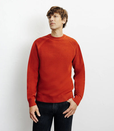 Pull col rond jeux de points rouge clair - IZAC