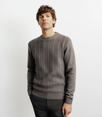 Pull col rond taupe - IZAC